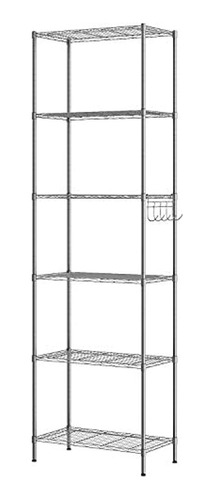 Estantería Multiusos De Alambre  Color Plateado De 6 Niveles