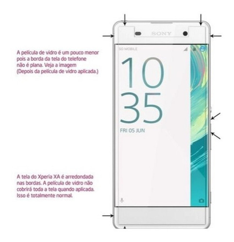 Imagem 2 de 2 de Película Vidro Temperado Xperia Xa F3116 Dual
