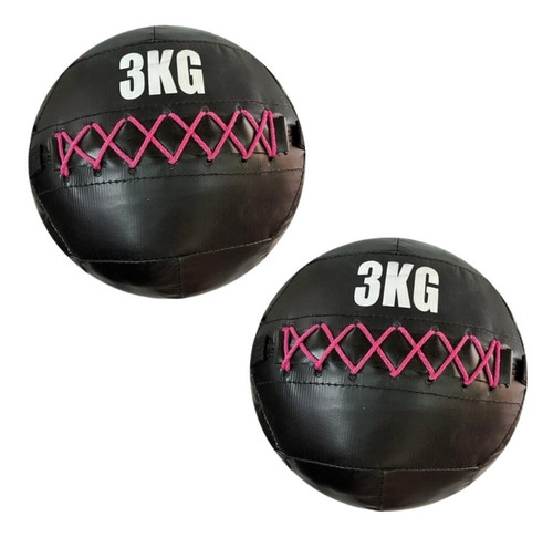 Set Pelota Sin Pique 3kg Medicine Ball Crossfit Calidad X2
