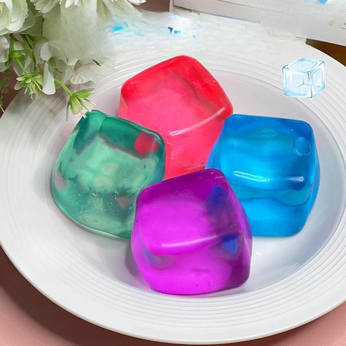 Cubos De Hielo Apretando Juguete Divertido Y Relajante Rosa