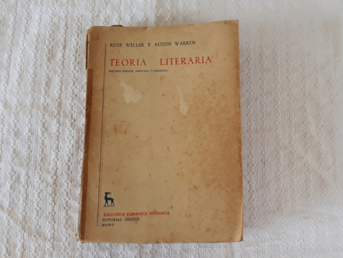 Livro Teoria Literaria Rene Wellek Y Austin Warren 1959 3233