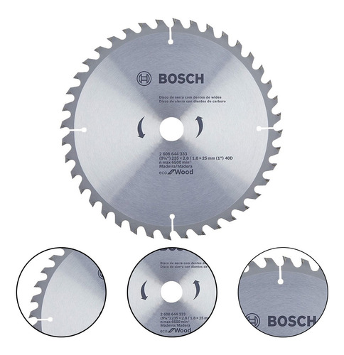 Disco De Serra Circular 235mm 40 Dentes - Eco D235x40t Bosch