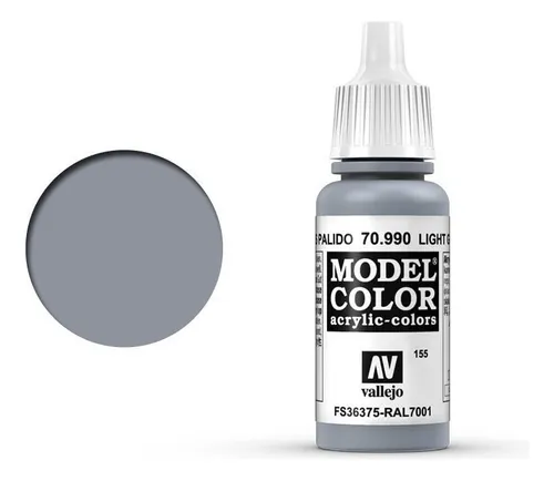 Vallejo Model Color 17ml Pintura Acrílica Color 155 Gris Palido 70.990