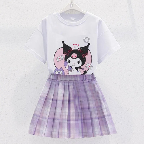 Conjunto De Blusas Y Falda Summer Girl Kuromi Para Niñas Peq