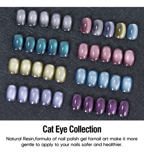 Esmalte De Uñas Holográfico Con Efecto Ojo De Gato 7pcs 12ml