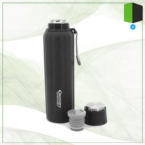 Imagen 3 de 5 de Termo Acero Inoxidable Doble Capa Frio Calor Mate Agua 750ml Color Negro