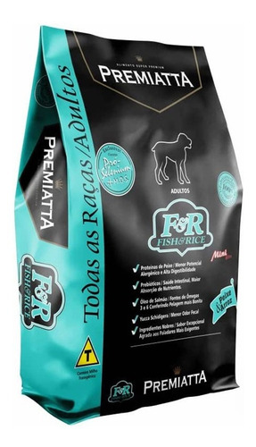 Ração Premiatta Fish & Rice Mini Bits Cães Adultos (3 Kg) F