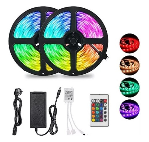 Tira 10 Metros Gamer Luces Led Rgb Exterior Autoadhesivas