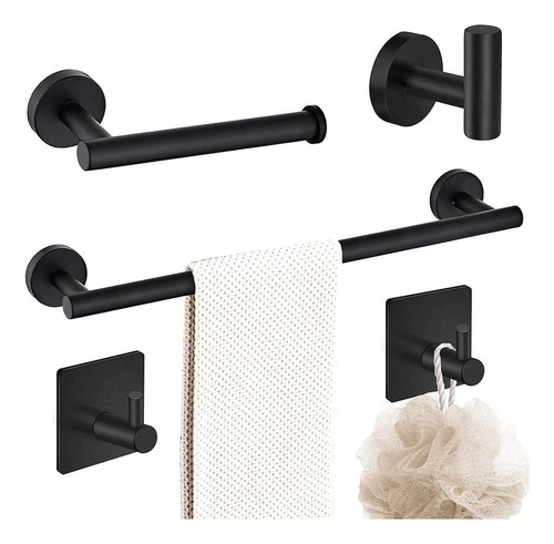 Kit De Accesorios De Baño De Acero Inoxidable 304 Negro De L