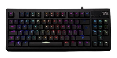 Imagen 1 de 2 de Teclado gamer VSG Quasar RGB QWERTY Outemu Red - Lineal español latinoamérica color negro con luz RGB
