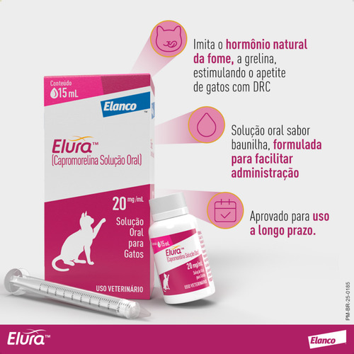 Elura 15ml 20mg/ml Gatos Problemas Renais Crônicos Elanco