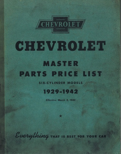 Chevrolet 1929-1942 Manual De Partes Version Papel