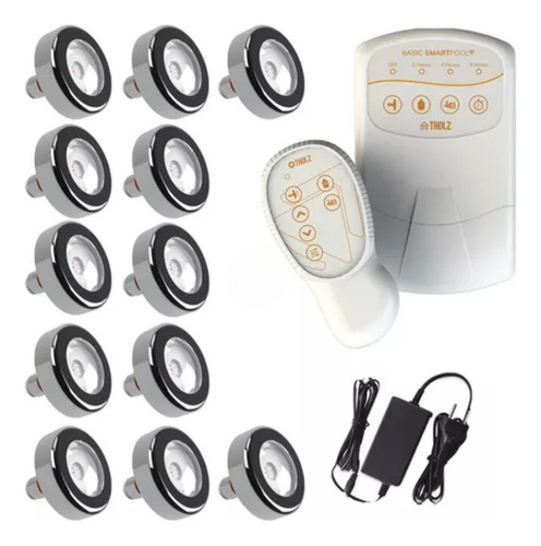 Kit Completo 12 Led 6w Inox 316 Rgb Tholz Basic Smart Pool