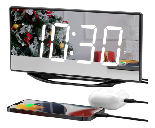 Reloj Despertador De Pantalla Led Grande De 8.7 Pulgadas Con