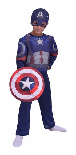 Disfraz De Capitan America Con Luz Talle 0 Original Marvel