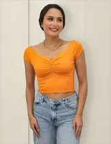 Comprar Blusa Corta Color Entero Manga Corta Modelo Belen, Infinita