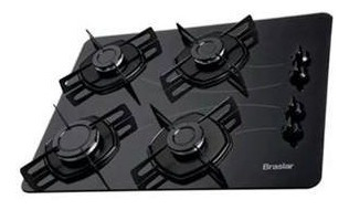 Fogão Cooktop 4 Bocas Todo Preto Bivolt Automático