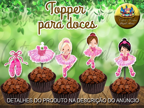 50 Topper  Tags Para Doces Bailarinas