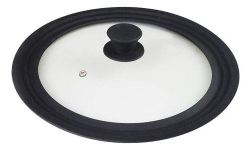 Tapa De De Cristal Ventilado De Acero 16 A 18 A 20cm Negro