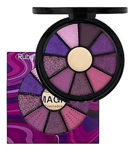 Minipaleta con 09 sombras y 01 imprimador Ruby Rose Hb-9986 Magic Eye Shadow Color