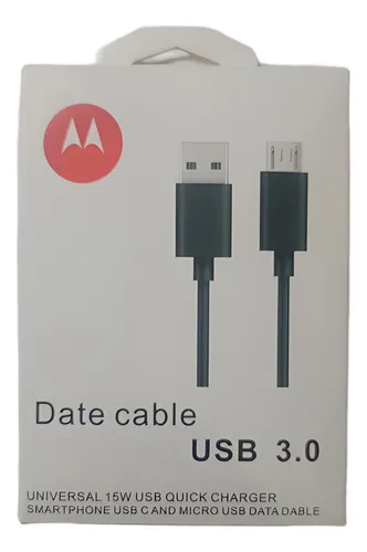Data Cable Motorola Usb 3.0 A Tipo C O Tipo V8 15 W Original