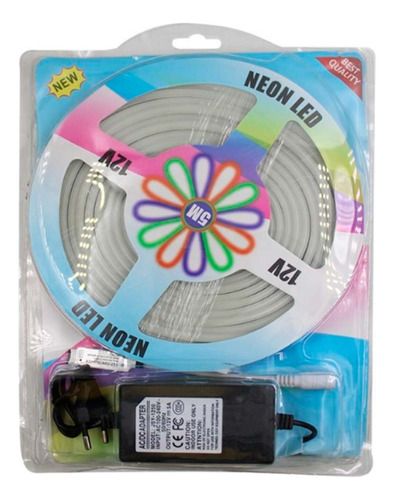 Kit Completo Cinta Tira Led Neon Flexible 5 Metros Rgb