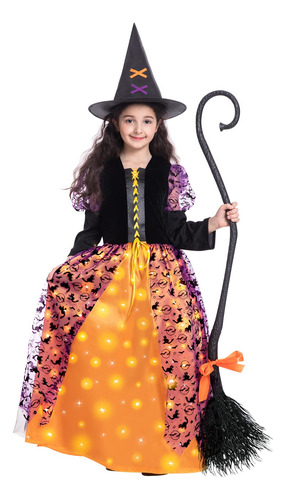 Disfraz De Bruja De Halloween Para Nias, Vestido De Bruja Il