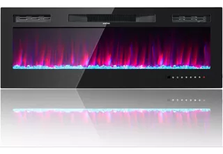 Chimenea Eléctrica 127cm/50 Pulgadas Ancha Vista Cristalina
