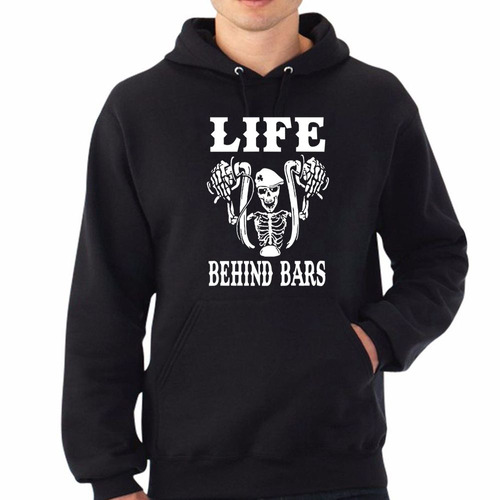 Buzo Canguro Life Behind Bars Skull Moto Motoquerao Unisex