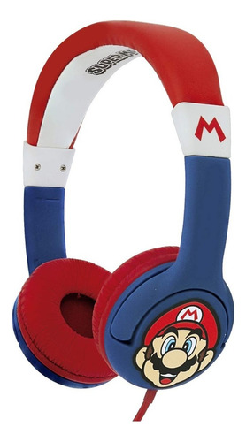 Audífonos Para Niños Otl Super Mario Color Azul