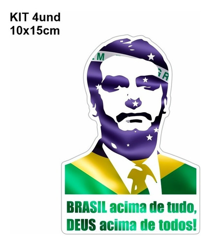 Imagem 1 de 2 de Adesivo Vinil Brasil Acima De Tudo, Deus Acima De Todos!
