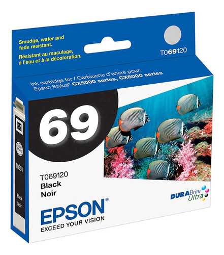 Epson 69 (t069120-s) Durabrite Ultra Black Cartucho De Tinta