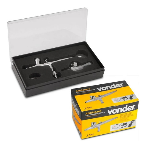 Aerógrafo Profissional Com Minicompressor Kit Bivolt Vonder