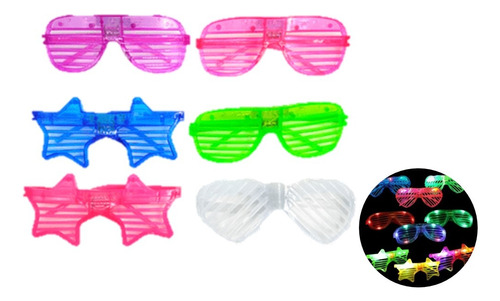 Pack De 5 Lentes Luminosos Sorpresa Cumpleaños /cotillon Luz