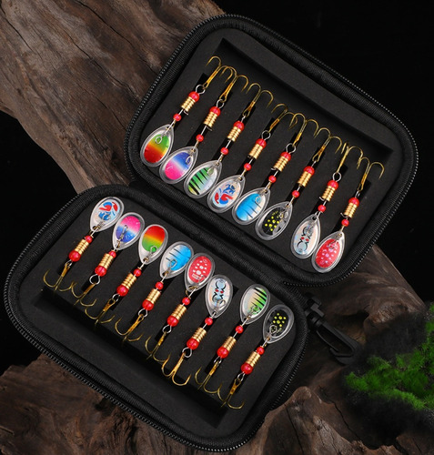 Juego 16pcs Cucharas De Pesca Señuelos De Metal Multicolor