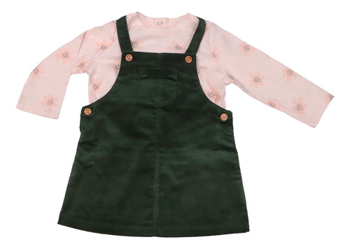 Conjunto Jardinera Vestido Corduroy Flower Niña Infanti W25