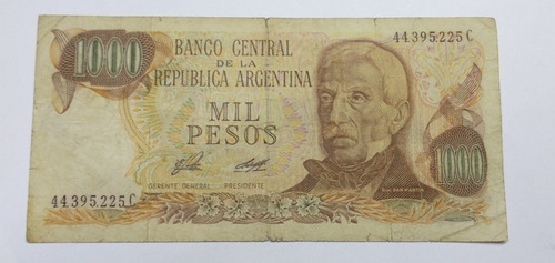 Billete Republica De Argentina 1,000 Pesos Gral San Martin