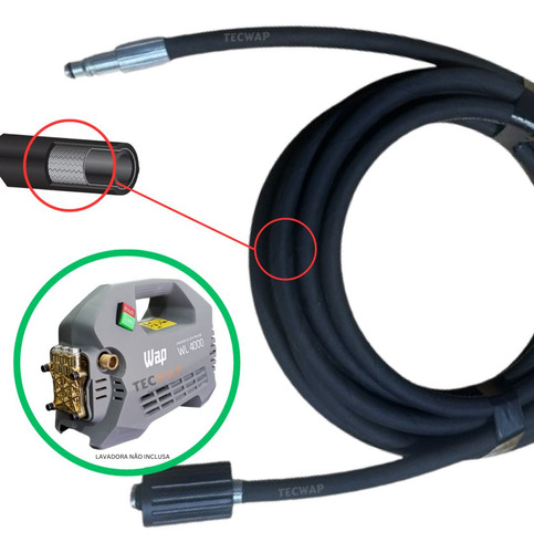 8metros Mangueira De Trama De Aço Para Lava Jato Wap Wl 4000