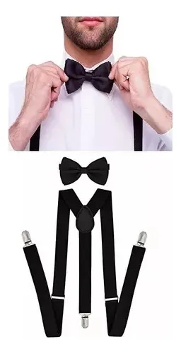 comprar Tirantes Cargaderas Para Pantalón Corbatín Ropa Fiesta Negro