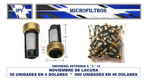 Microfiltro Universal Para Inyector  $ 6,00 Las 50 Unidades