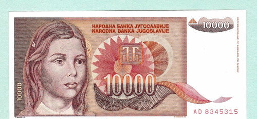 Yugoslavia 1992 Billete De 10000 Dinara Sin Circular