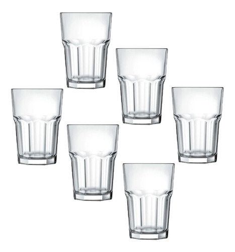 Juego de 6 vasos Bristol Resistant de vidrio, 520 ml, Refri Nadir Transparent Color Juice