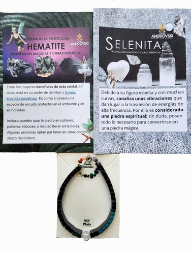 Pulsera Piedra Selenita + Hematite Protege -rejuvenece-salud