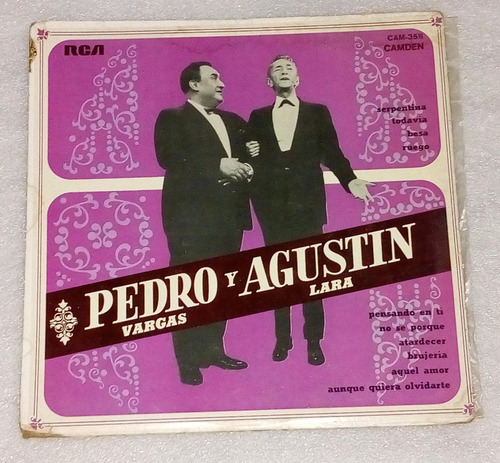 Disco Lp Vinil Acetato De Pedro Vargas Y Agustin Lara