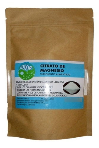 Citrato De Magnesio 100% Puro , Excelente  250 Gr $675