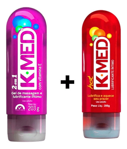 Kit K-med 2 Em 1 + Kmed Hot 200ml Gel Para Lubrificação Ínt