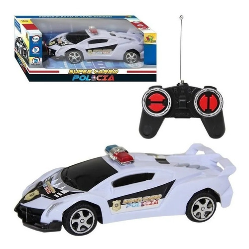 Carro Controle Remoto Polícia 7 Funções Brinquedo Carrinho