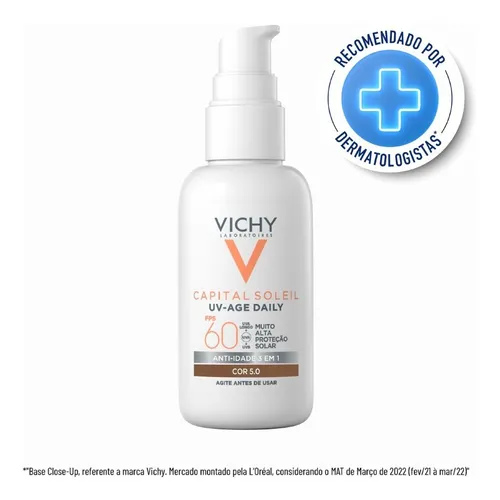 Protetor solar facial uv-age daily cor 5.0 fps60 40g Vichy