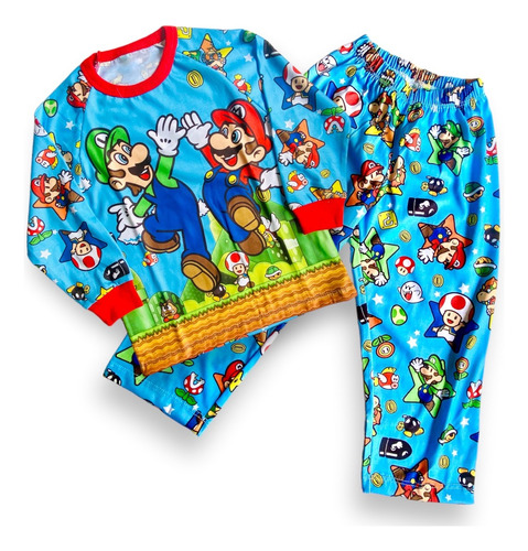 Pijama Mario Y Luigi Bros. Niño Largo