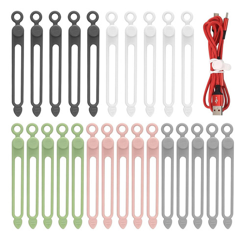 25 Sujetadores De Cable Silicona Ruglamzhip 10.5x1.2cm 5